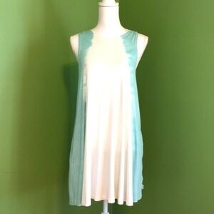 RVCA sleeveless swingy dress in mint and cream